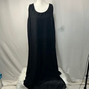 Avenue Black Crinkle Sleeveless Maxi Dress Womens Plus Size 14/16
